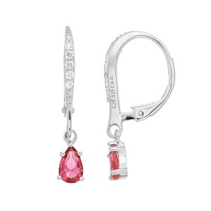 yz Aufbh fB[X sAXECO ANZT[ Sterling Silver Pink Cubic Zirconia Teardrop Drop Earrings Sterling