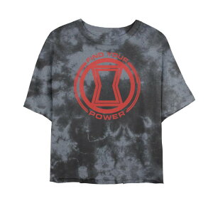 �A�j���L�����N�^�[ ���f�B�[�X �g�b�v�X T�V���c ���S Licensed Character Juniors' Marvel Black Widow Find Your Powered Logo Tee Black Charcoal �u���b�N