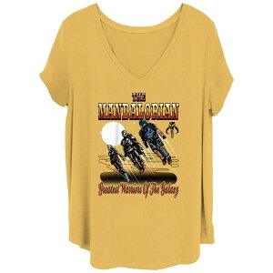 �A�j���L�����N�^�[ ���f�B�[�X �g�b�v�X T�V���c �v���X�T�C�Y �O���t�B�b�N Licensed Character Juniors' Plusize The Mandalorian Greatest Warriors Of The Galaxy Graphic Tee Ochre