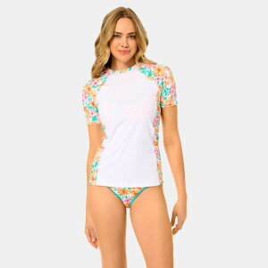 �n�[���[ ���f�B�[�X ���� �g�b�v�̂� Juniors' Hurley Short Sleeve Swim Rash Guard Top Tropic Punch