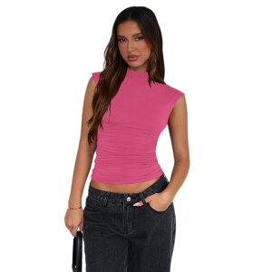 �R�W���C�� ���f�B�[�X �g�b�v�X T�V���c �^�[�g���l�b�N Kojooin Women Turtleneck Casual Slim Fitted Tank Topink �s���N