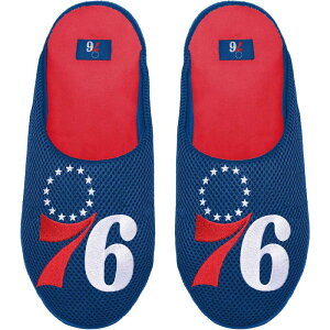 yz Aufbh Y T_ V[Y Men's FOCO Philadelphia 76ers Big Logo Colorblock Mesh Slippers 76r Blue