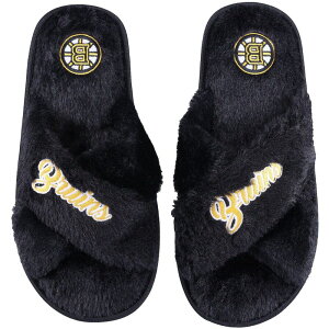 yz Aufbh fB[X T_ V[Y Women's FOCO Boston Bruins Script Cross Slide Slippers Bsb Yellow