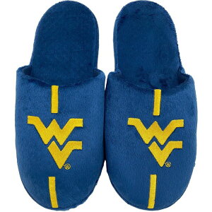 yz Aufbh Y T_ V[Y Men's FOCO West Virginia Mountaineers Striped Team Slippers Wvu Navy