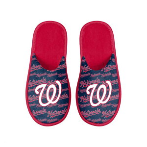 yz tHR Y T_ V[Y Men's FOCO Washington Nationals Scuff Logo Slide Slippers Nat Red