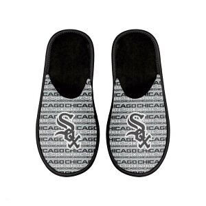 yz Aufbh Y T_ V[Y Men's FOCO Chicago White Sox Scuff Logo Slide Slippers Sox Black