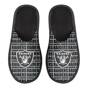 yz Aufbh Y T_ V[Y Men's FOCO Las Vegas Raiders Scuff Logo Slide Slippers Lvr Black