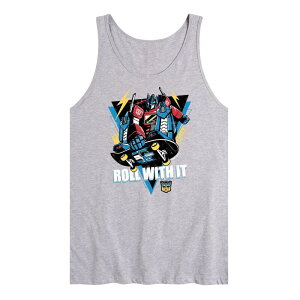 �A�j���L�����N�^�[ ���f�B�[�X �g�b�v�X T�V���c Licensed Character Men's Transformers Roll With Itank Top Gray �O���[