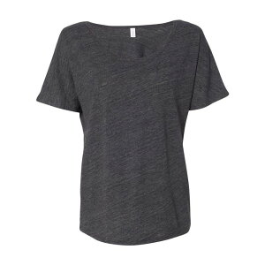 �x���L�����o�X ���f�B�[�X �g�b�v�X T�V���c Bella+Canvas BELLA + CANVAS Womenslouchy Tee Charcoal Black Slub �u���b�N
