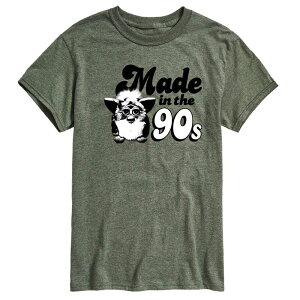 �n�Y�u�� ���f�B�[�X �g�b�v�X T�V���c �O���t�B�b�N Men's Furby Made In the 90's Graphic Tee by Hasbro Heather Green �w�U�[