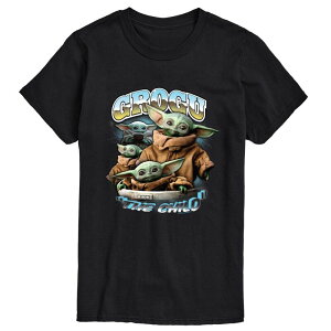 �A�j���L�����N�^�[ ���f�B�[�X �g�b�v�X T�V���c �O���t�B�b�N Licensed Character Men's The Mandalorian Grogu The Child Graphic Tee Black �u���b�N
