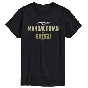 �A�j���L�����N�^�[ ���f�B�[�X �g�b�v�X T�V���c ���S �O���t�B�b�N Licensed Character Men's The Mandalorian & Grogu Logo Graphic Tee Black �u���b�N
