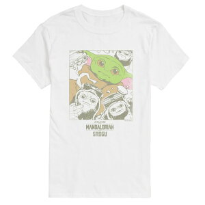 �A�j���L�����N�^�[ ���f�B�[�X �g�b�v�X T�V���c �O���t�B�b�N Licensed Character Men's The Mandalorian & Grogu Graphic Tee White �z���C�g