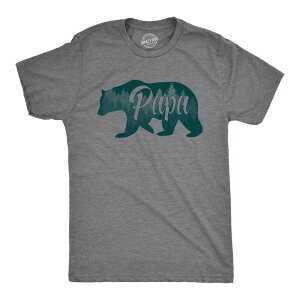 �N���C�W�[�h�b�O T�V���c ���f�B�[�X �g�b�v�X Crazy Dog T-Shirts Mens Papa Bear Funny Shirts for Dads Gift Idea Humor Novelty Tees Family T shirt Dark Heather Grey �O���[