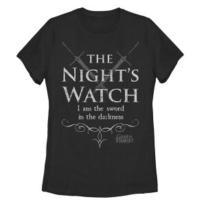 �A�j���L�����N�^�[ ���f�B�[�X �g�b�v�X T�V���c �O���t�B�b�N Licensed Character Juniors' Game of Thrones The Night's Watch Sword Graphic Tee Black �u���b�N