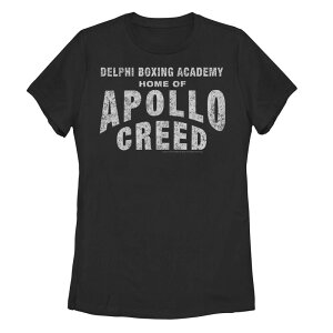 �A�j���L�����N�^�[ ���f�B�[�X �g�b�v�X T�V���c ���S Licensed Character Juniors' Creedelphi Boxing Academy Home Of Apollo Creed Logo Tee Black �u���b�N