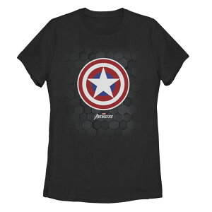�A�j���L�����N�^�[ ���f�B�[�X �g�b�v�X T�V���c �L���b�v Licensed Character Juniors' Marvel Gamerverse Captain America Symbol Tee Black �u���b�N