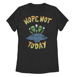 �A�j���L�����N�^�[ ���f�B�[�X �g�b�v�X T�V���c Licensed Character Juniors' Fifth Sun Nope Notoday Aliens Tee Black �u���b�N