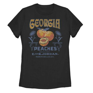 �A�j���L�����N�^�[ ���f�B�[�X �g�b�v�X T�V���c ���B���e�[�W Licensed Character Juniors' Trendy Georgia Peaches Vintage Poster Tee Black �u���b�N