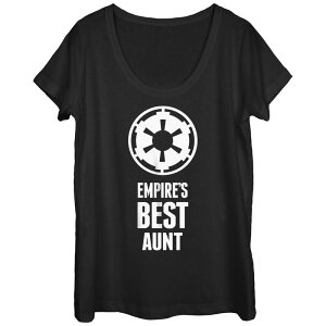 �A�j���L�����N�^�[ ���f�B�[�X �g�b�v�X T�V���c �G���p�C�A ���S �O���t�B�b�N Licensed Character Juniors' Star Wars Empire's Best Aunt Empire Logo Scoop Neck Graphic Tee Black �u���b�N
