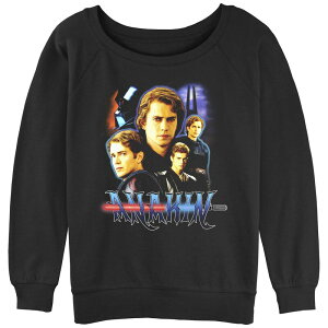 �X�^�[ �E�H�[�Y ���f�B�[�X �g�b�v�X T�V���c �p�C�� �O���t�B�b�N Juniors' Star Wars Anakin Skywalker Collage Slouchy Terry Graphic Pullover Black �u���b�N