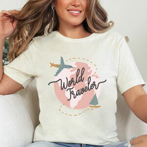 Simply Sage Market ���f�B�[�X �g�b�v�X T�V���c �O���t�B�b�N Simply Sage Market World Traveler - Women'short Sleeve Graphic T-Shirt Cream �N���[��