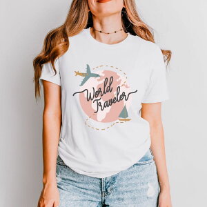 Simply Sage Market ���f�B�[�X �g�b�v�X T�V���c �O���t�B�b�N Simply Sage Market World Traveler - Women'short Sleeve Graphic T-Shirt White �z���C�g