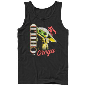 �X�^�[ �E�H�[�Y ���f�B�[�X �g�b�v�X T�V���c �O���t�B�b�N Men'star Wars The Mandalorian Grogu Peekingraphic Tank Top Black �u���b�N
