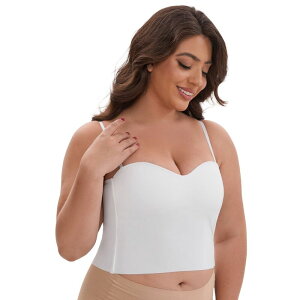 �C���X�p�C�A �V�b�N ���f�B�[�X �g�b�v�X T�V���c �X�����t�B�b�g INSPIRE CHIC Women's Adjustable Spaghetti Straps Wireless Padded Camisole Slim Fit Sweetheart Neck Solid Tank Top White �z���C�g