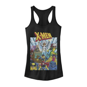 �A�j���L�����N�^�[ ���f�B�[�X �g�b�v�X T�V���c Licensed Character Juniors' Marvel X-Men Classic Team Group Shot Poster Tank Top Black �u���b�N
