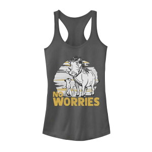 �f�B�Y�j�[ ���f�B�[�X �g�b�v�X T�V���c �O���t�B�b�N Juniors' Disney's The Lion King Live Action Timon Pumbaa No Worries Graphic Tank Top Charcoal �`���R�[��