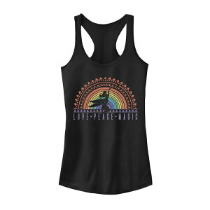 �f�B�Y�j�[ ���f�B�[�X �g�b�v�X T�V���c Disney's Tinker Bellove Peace Magic Rainbow Juniors' Racerback Tank Top Black �u���b�N