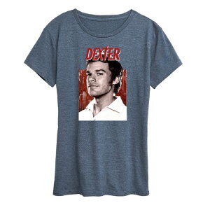 �A�j���L�����N�^�[ ���f�B�[�X �g�b�v�X T�V���c �O���t�B�b�N Licensed Character Women's Dexter Portrait Graphic Tee Light Blue �u���[