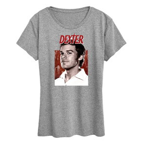 �A�j���L�����N�^�[ ���f�B�[�X �g�b�v�X T�V���c �O���t�B�b�N Licensed Character Women's Dexter Portrait Graphic Tee Light Gray �O���[