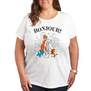 �f�B�Y�j�[ ���f�B�[�X �g�b�v�X T�V���c �v���X�T�C�Y �O���t�B�b�N Disney's The Aristocats Plus Bonjour Graphic Tee White �z���C�g