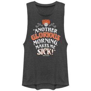 �y���������z �f�B�Y�j�[ ���f�B�[�X T�V���c �g�b�v�X Disney's Hocus Pocus Winifred Sanderson Another Glorious Morning Makes Me Sick Juniors' Graphic Tank Top Charcoal