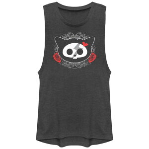 �A�j���L�����N�^�[ ���f�B�[�X �g�b�v�X T�V���c �O���t�B�b�N Licensed Character Juniors' Skelanimals Bolt Of Roses Graphic Tank Top Charcoal �`���R�[��