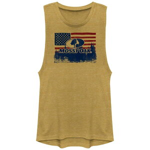 �A�j���L�����N�^�[ ���f�B�[�X �g�b�v�X T�V���c �O���t�B�b�N Licensed Character Juniors' Mossy Oak USA Flag Forest Graphic Tank Top Gold Heather �w�U�[
