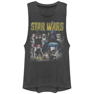 �X�^�[ �E�H�[�Y ���f�B�[�X �g�b�v�X T�V���c �O���t�B�b�N Juniors' Star Wars Battle Poster Graphic Tank Top Charcoal �`���R�[��