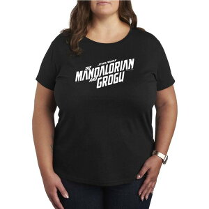 �X�^�[ �E�H�[�Y ���f�B�[�X �g�b�v�X T�V���c �v���X�T�C�Y ���S �O���t�B�b�N Plusize Star Wars The Mandalorian & Grogu Logo Graphic Tee Black �u���b�N