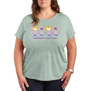 �A�j���L�����N�^�[ ���f�B�[�X �g�b�v�X T�V���c �v���X�T�C�Y �O���t�B�b�N Licensed Character Plusize Peanuts Emotion Is A Spectrum Graphic Tee Heather Sea Foam �w�U�[