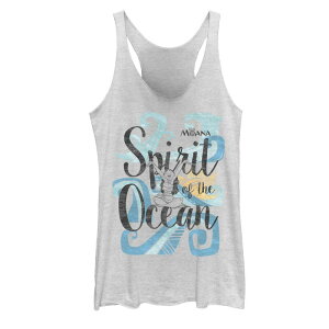 �f�B�Y�j�[ ���f�B�[�X �g�b�v�X T�V���c �O���t�B�b�N Disney's Moana Spirit Of The Ocean Waves Text Juniors' Graphic Tank Top White Heather �z���C�g