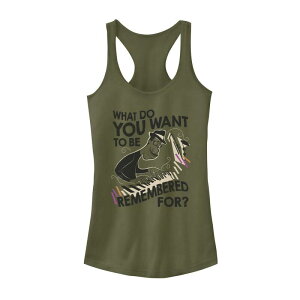 �f�B�Y�j�[ �s�N�T�[ ���f�B�[�X �g�b�v�X T�V���c �O���t�B�b�N Juniors' Disney / Pixar Soul Joe What Do You Wanto Be Remembered For Graphic Tank Top Military Green �O���[��