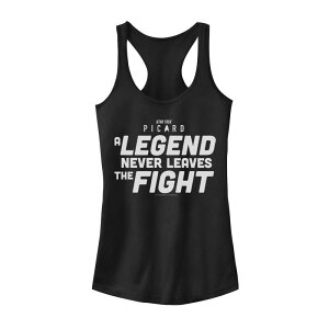 �A�j���L�����N�^�[ ���f�B�[�X �g�b�v�X T�V���c Licensed Character Juniors' Star Trek: Picard A Legend Never Leaves The Fightank Top Black �u���b�N