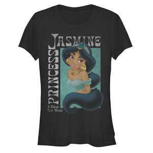 �f�B�Y�j�[ ���f�B�[�X �g�b�v�X T�V���c Disney's Juniors' Disney Princess Jasmine Poster Fitted Tee Black �u���b�N