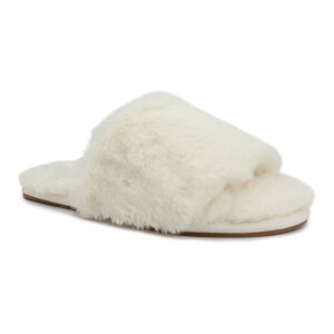 yz htHO fB[X T_ V[Y London Fog Lilly Women's Fuzzy Slippers Ivory Faux Fur