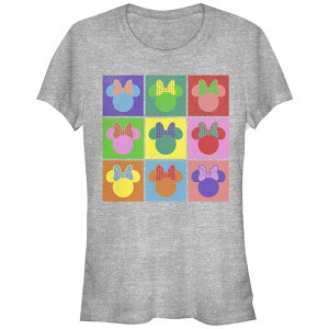 �f�B�Y�j�[ ���f�B�[�X �g�b�v�X T�V���c �O���t�B�b�N Disney's Mickey And Friends Minnie Mouse Juniors' Pop Art Fitted Graphic Tee Athletic Heather �w�U�[