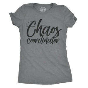 �N���C�W�[�h�b�O T�V���c ���f�B�[�X �g�b�v�X Crazy Dog T-Shirts Womens Chaos Coordinator T Shirt Funny Parenting Tee for Mom Dark Heather Grey �O���[