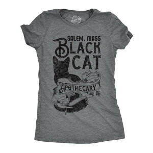 �N���C�W�[�h�b�O T�V���c ���f�B�[�X �g�b�v�X �O���t�B�b�N Crazy Dog T-Shirts Womens Funny T Shirts Black Cat Apothecary Sarcastic Halloween Kitten Graphic Tee for Ladies Dark Heather Grey �O���[