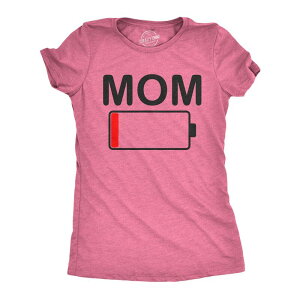 �N���C�W�[�h�b�O T�V���c ���f�B�[�X �g�b�v�X �O���t�B�b�N Crazy Dog T-Shirts Womens Mom Battery Low Funny Sarcastic Graphic Tired Parenting Mother T shirt Heather Pink �w�U�[